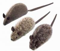 Kattenspeelgoed pluche muis met lederen staart