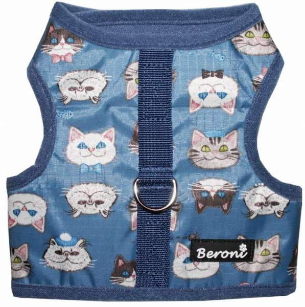 Kattenharnas kattentuigje vest NO ESCAPE mooie kitten waterafstotend blauw